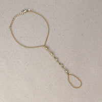 18k Gold Mother of Pearl Hand Chain