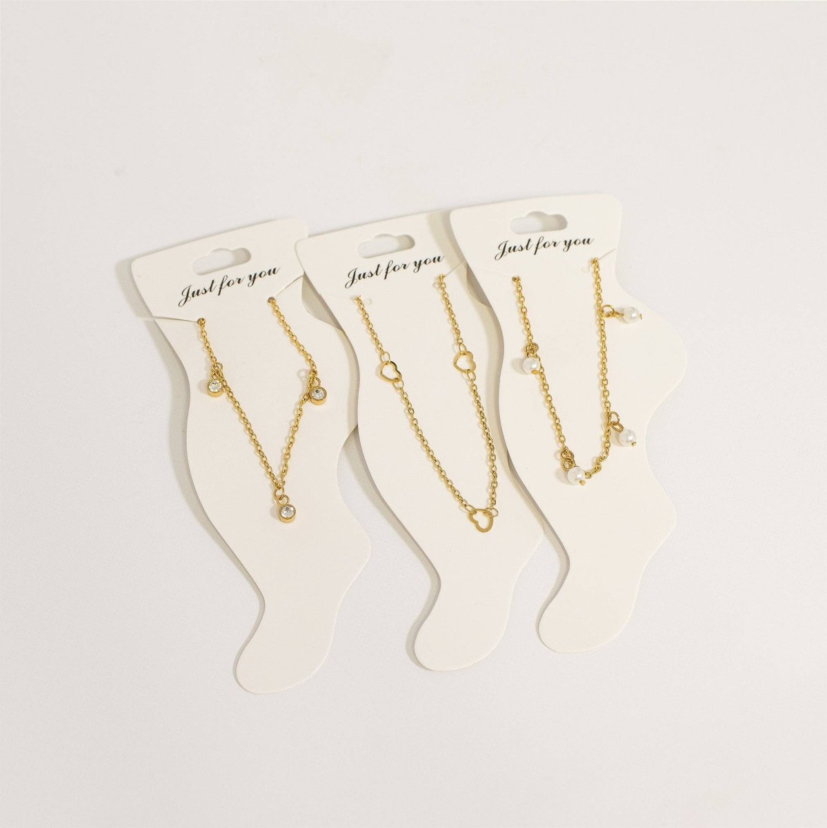 18K Gold Pearl Charm Anklet by WJW