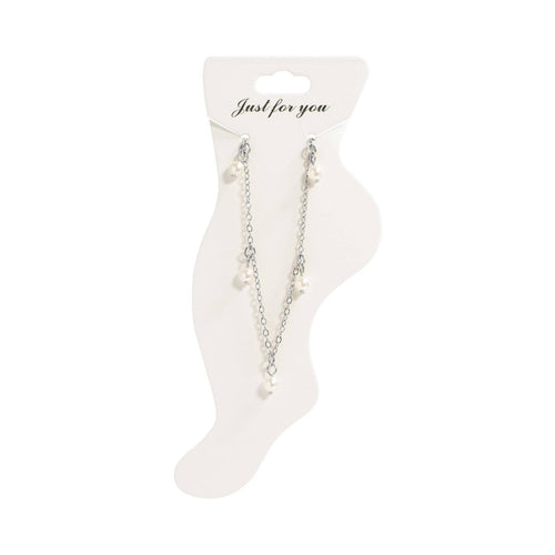 18K Gold Pearl Charm Anklet by WJW