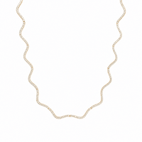 18K Gold Plated Wavy Tennis Necklace