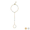 18K Gold Rainbow Beaded Hand Chain by WJW