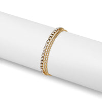 18K Gold Rhinestone Layered Anklet