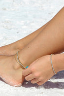 18K Gold Rhinestone Layered Anklet by WJW