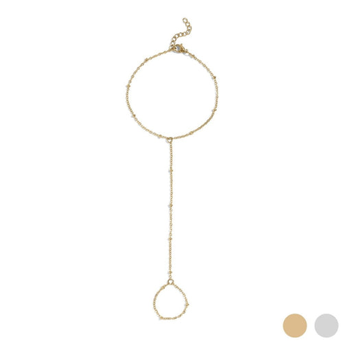 18K Gold Satellite Hand Chain by WJW