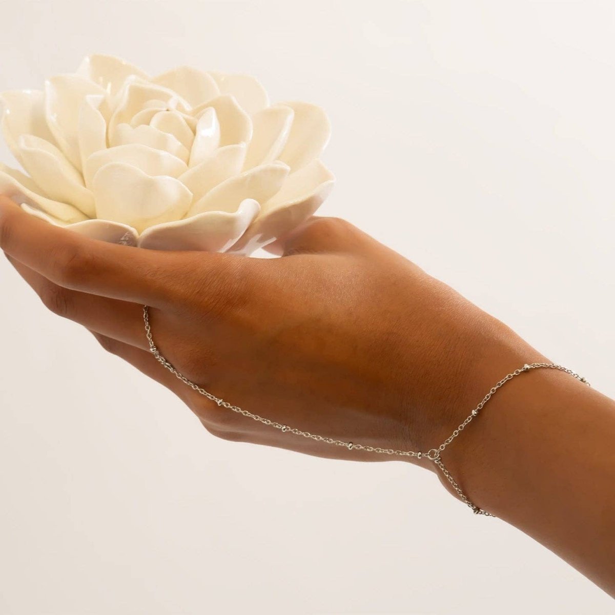 18K Gold Satellite Hand Chain by WJW
