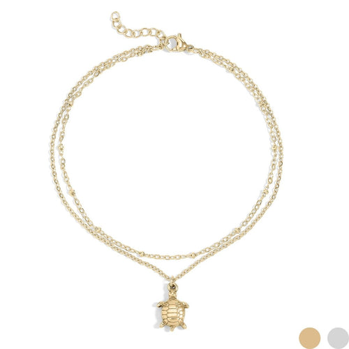 18K Gold Sea Turtle Anklet by WJW