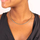 18k Gold Turquoise Rhinestone Tennis Chain Necklace