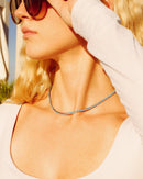 18k Gold Turquoise Rhinestone Tennis Chain Necklace