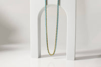 18k Gold Turquoise Rhinestone Tennis Chain Necklace