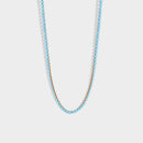 18k Gold Turquoise Rhinestone Tennis Chain Necklace