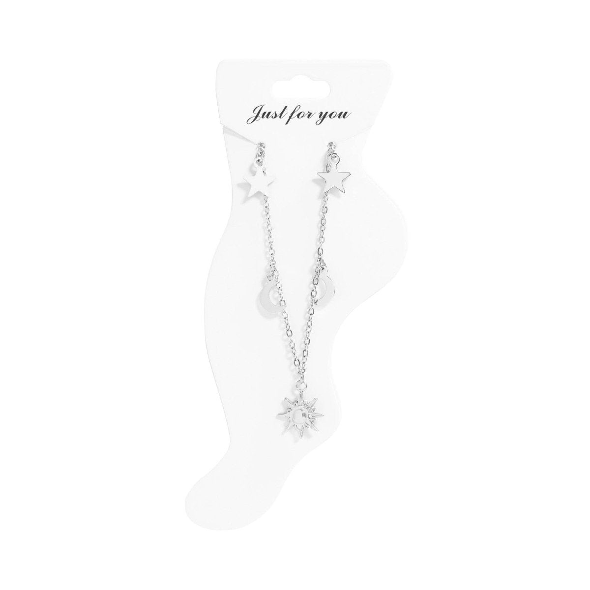18K Moon & Star Charm Anklet by WJW