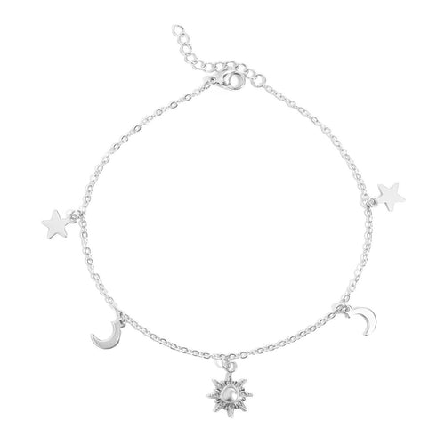 18K Moon & Star Charm Anklet by WJW