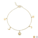 18K Moon & Star Charm Anklet by WJW