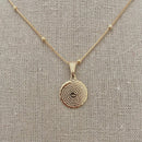 18K Our Father Prayer Coin Charm Necklace - Red Bird Road