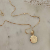 18K Our Father Prayer Coin Charm Necklace - Red Bird Road