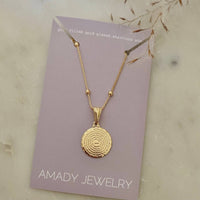 18K Our Father Prayer Coin Charm Necklace - Red Bird Road