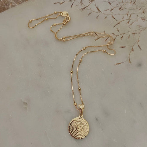 18K Our Father Prayer Coin Charm Necklace