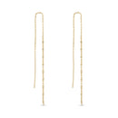 14k Vermeil Mini Bead Chain Drop Threader Earrings