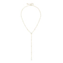 Vermeil CZ Station Long Lariat Necklace