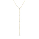 Vermeil CZ Station Long Lariat Necklace