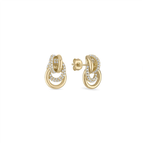 14k Vermeil Byron Pavé Knot Stud Earrings