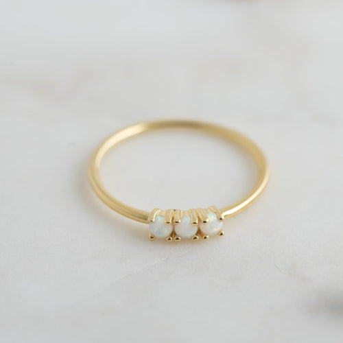 3 Stone Opal Ring Rings by Sami Jewels