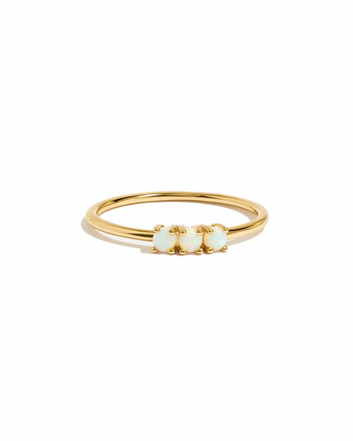 3 Stone Opal Ring Gold Rings by Sami Jewels