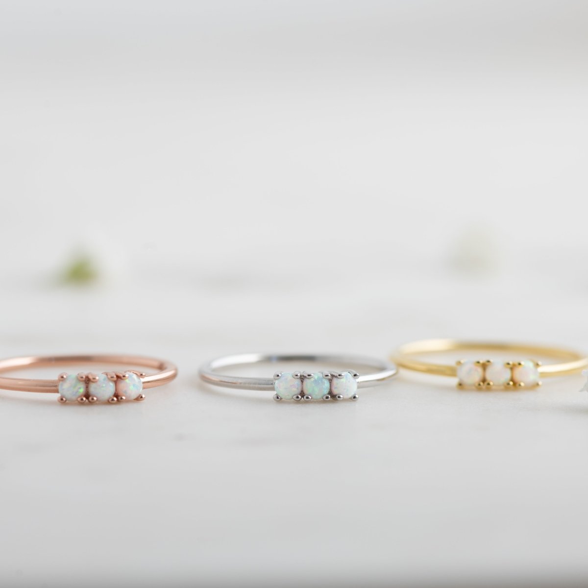 3 Stone Opal Ring Rings by Sami Jewels