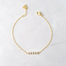 5 Stone Diamond Bracelet: 6.75" + .5" Ext / Gold