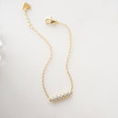 5 Stone Diamond Bracelet: 6.75" + .5" Ext / Gold