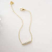 5 Stone Diamond Bracelet: 6.75" + .5" Ext / Gold
