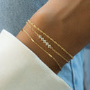 5 Stone Diamond Bracelet: 6.75" + .5" Ext / Gold
