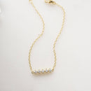 5 Stone Diamond Bracelet: 6.75" + .5" Ext / Gold