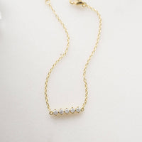 5 Stone Diamond Bracelet: 6.75" + .5" Ext / Gold