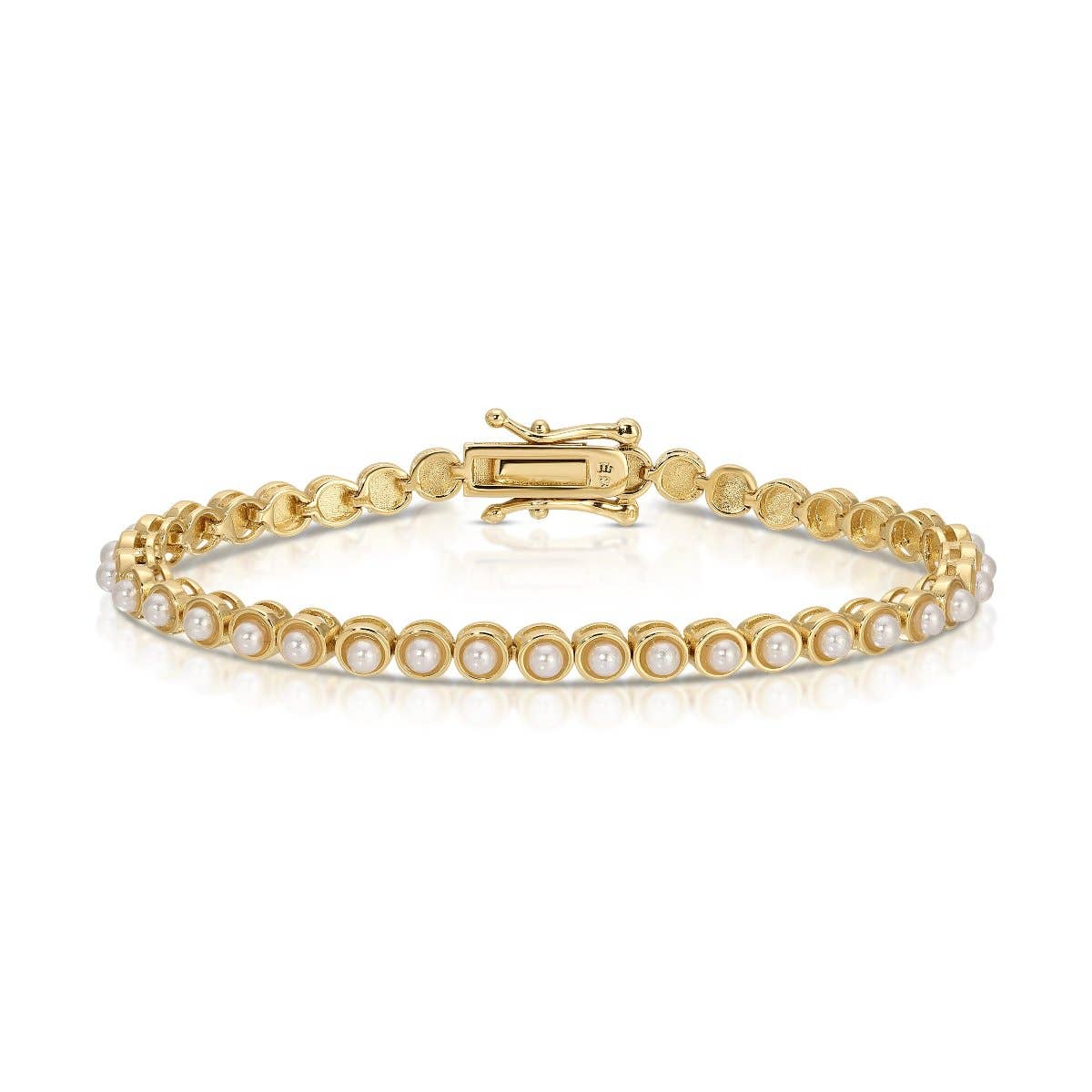 Tennis Bracelet - Pearl: 7 inch by Elizabeth Stone Jewelry