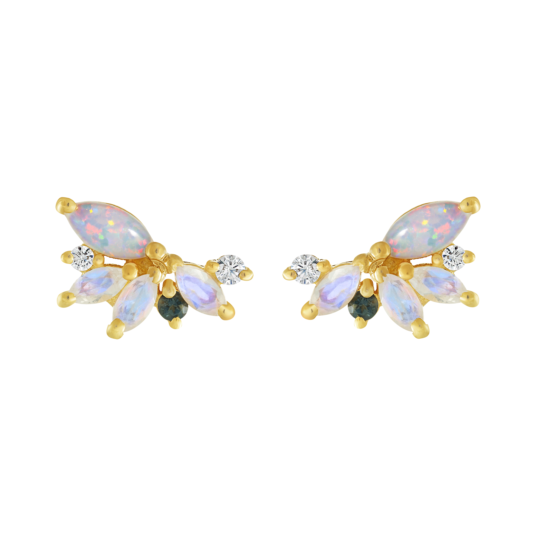 Opal & Diamond Butterfly Studs by La Kaiser