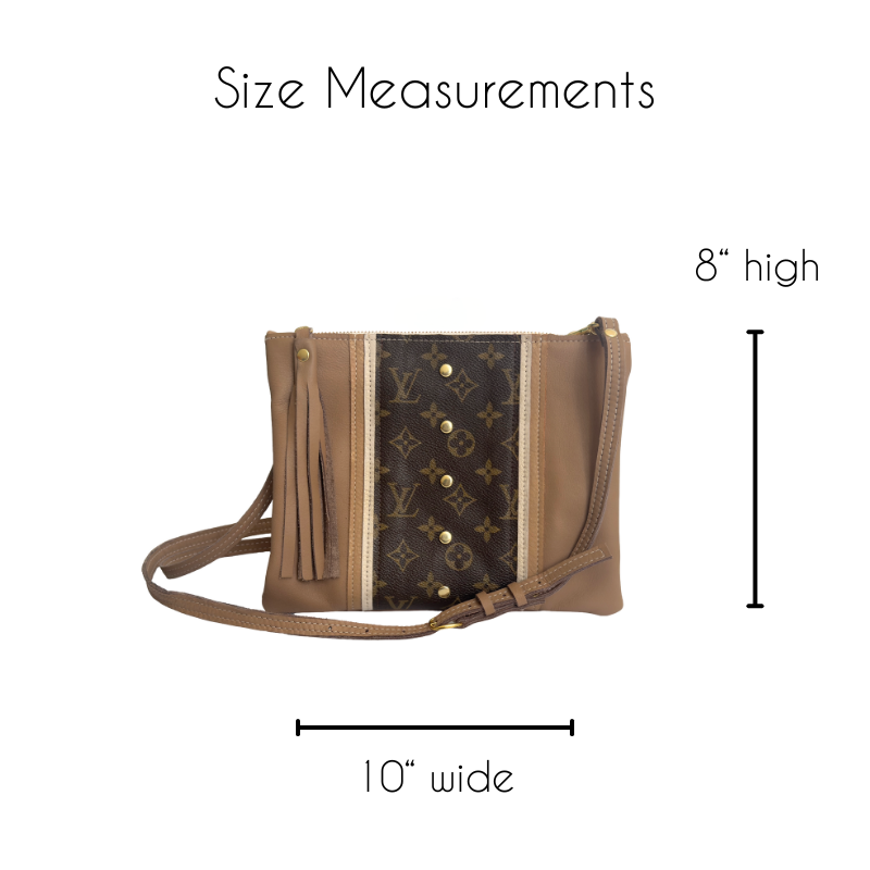 Caroline Crossbody In Mocha Mousse Leather | Upcycled LV