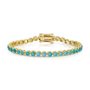 Tennis Bracelet - Blue Opal: 7 inch Bracelets by Elizabeth Stone Jewelry