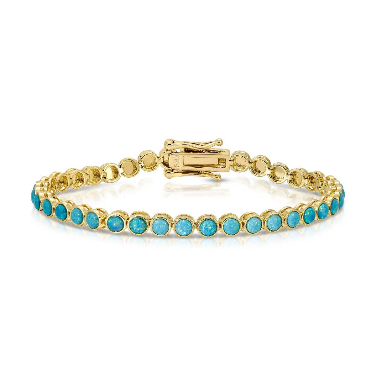 Tennis Bracelet - Blue Opal: 6.5 inch Bracelets by Elizabeth Stone Jewelry