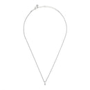 925 Sterling Silver Rope Chain Necklace with White Sapphire Charm - Red Bird Road