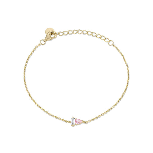 14k Vermeil Pink Sapphire & White CZ Duo Bracelet
