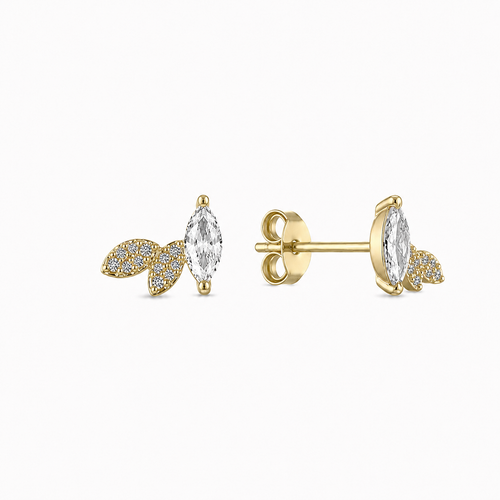 14k Vermeil Marquise Curved Petal Stud Earrings