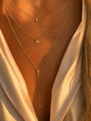 14k Vermeil CZ Stone Lariat Necklace