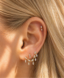 14k Gold Vermeil Chandelier Drop Double Stud Earring