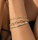 14k Vermeil Pave' Anchor Link Chain Bracelet