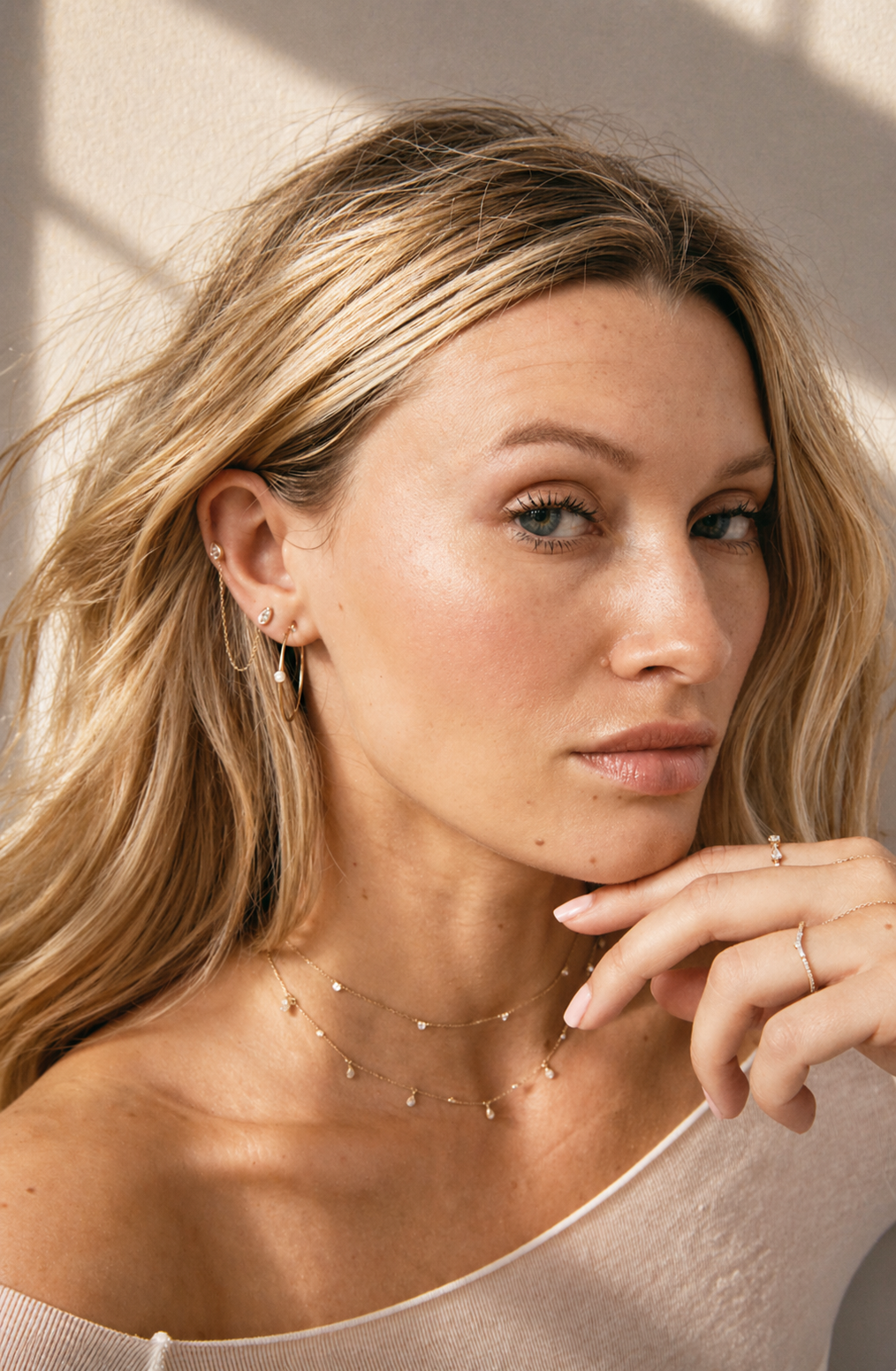 14k Gold Vermeil Bezel & Pave' Dangle Teardrop Necklace