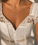 14k Gold Vermeil Bezel & Pave' Dangle Teardrop Necklace