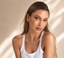 925 Sterling Silver Cluster Huggie with Dangle Chain Drop Earrings
