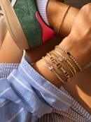 14k Vermeil Pave' Anchor Link Chain Bracelet