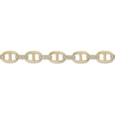 14k Vermeil Pave' Anchor Link Chain Bracelet